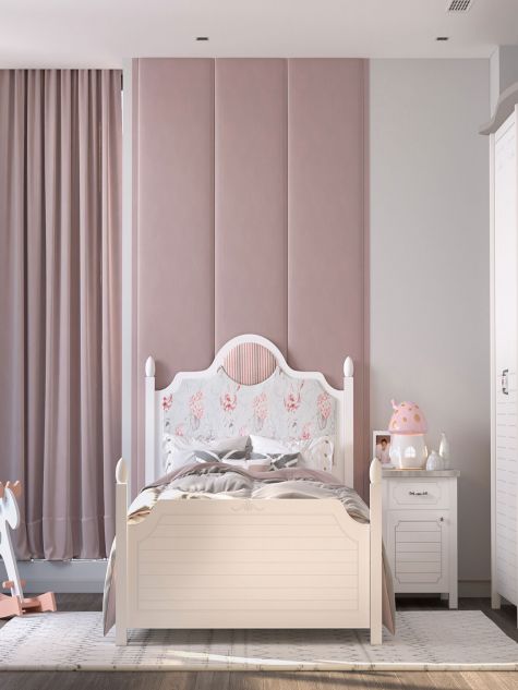 White & Pink Girls Bedroom