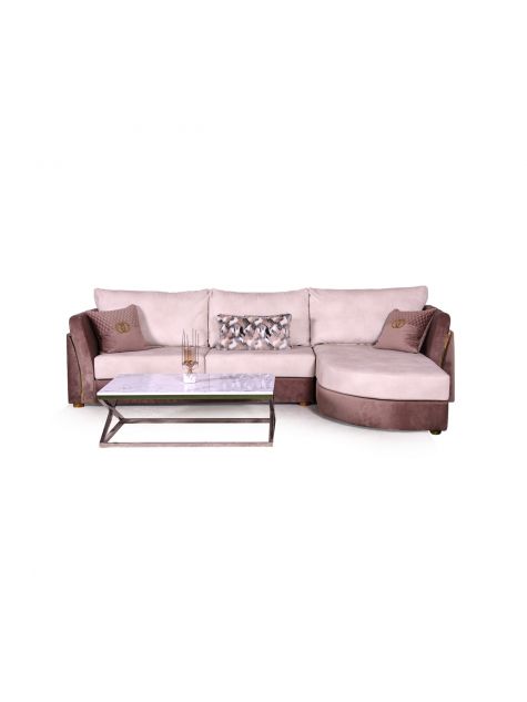 Beige L-shaped sofa